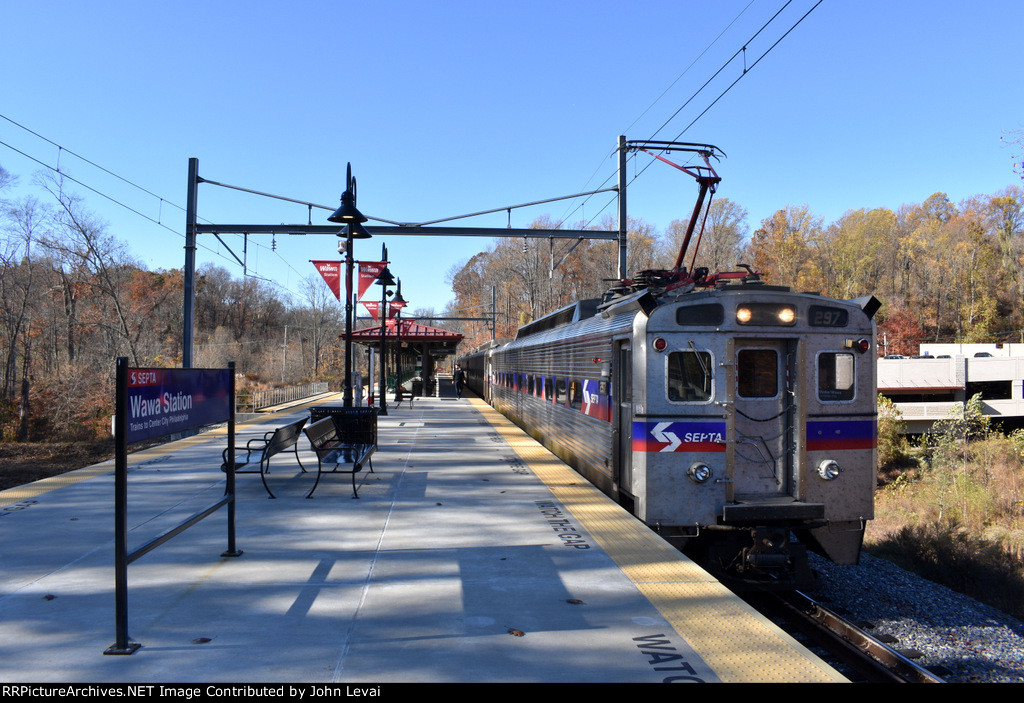 Silverliner Car # 297 on the point of Septa Train # 3220